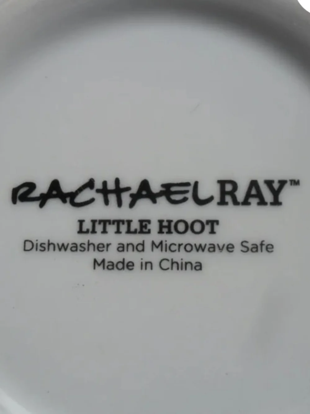 Rachael Ray Little Hoot White Ceramic Cereal Bowl With Cute Owl